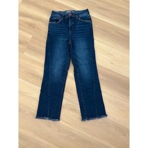 Wit & Wisdom Dark Wash‎ Denim Raw Hem Straight Leg Jeans Women's